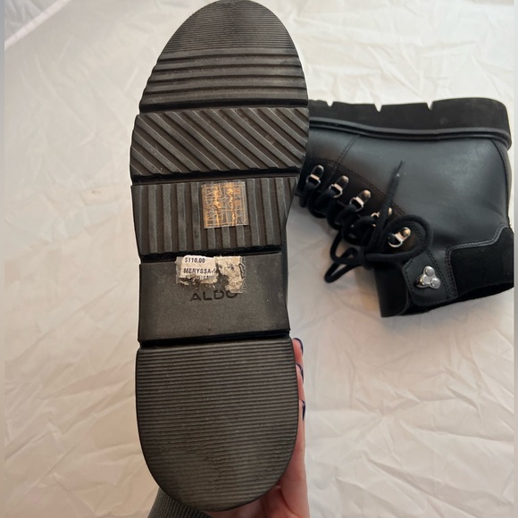 Black Aldo Sherling lined black boots size 10 - Picture 3 of 4